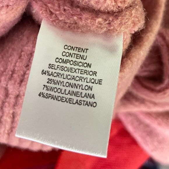 NWT‎ WAYF Pink Crew Neck Wool Mix Tie Sweater - Picture 5 of 7